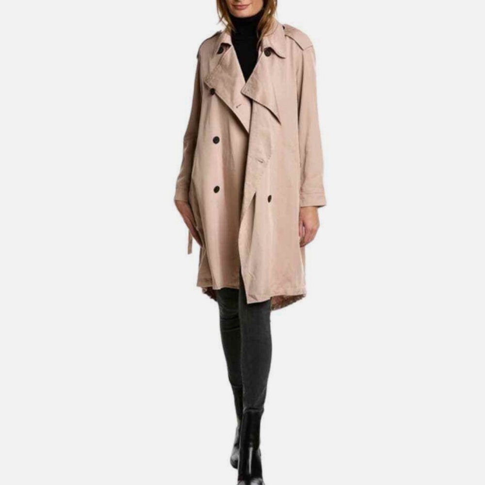 allsaints Lia Mac Dusty Rose Trench Coat Size S